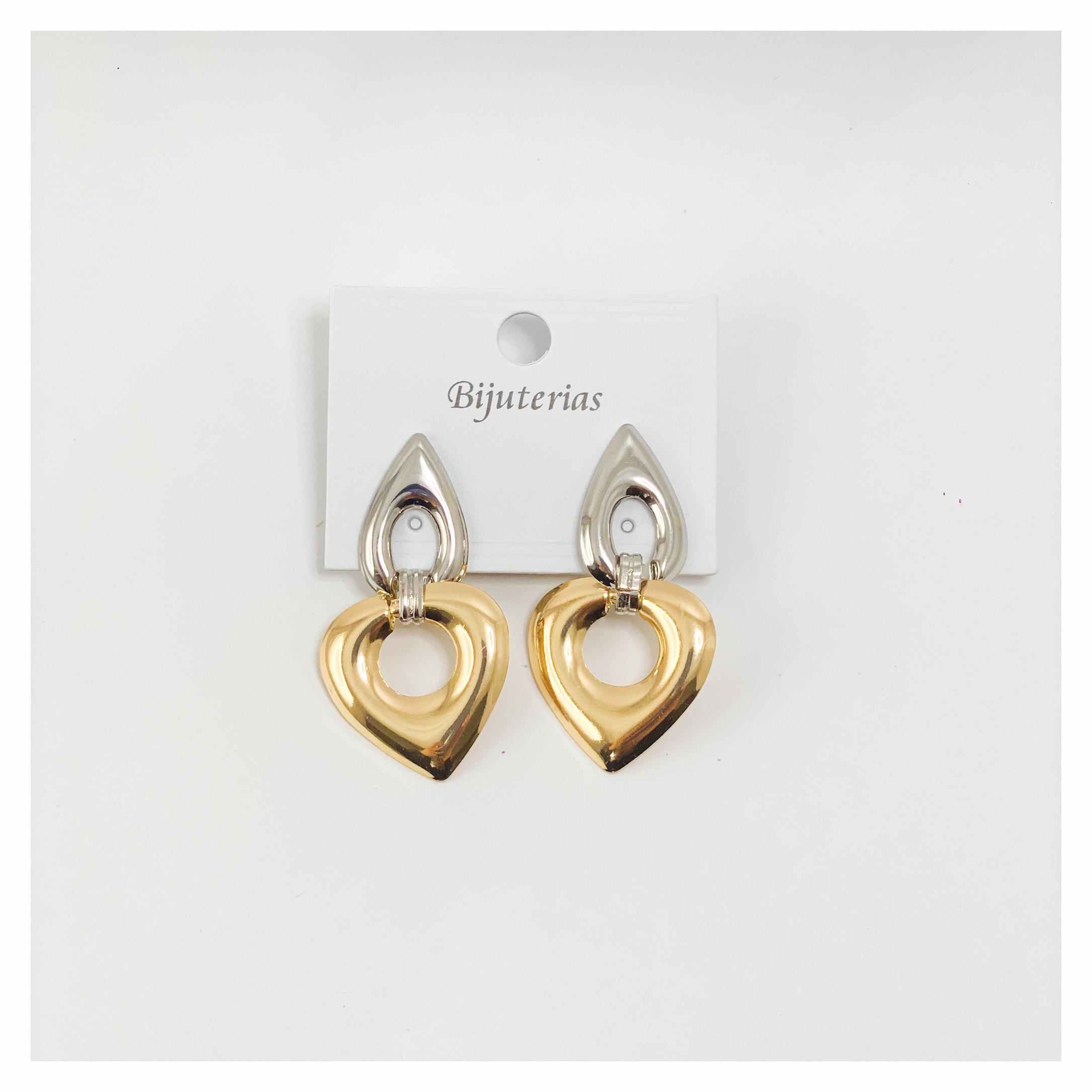 BRINCO CORA��O BICOLOR