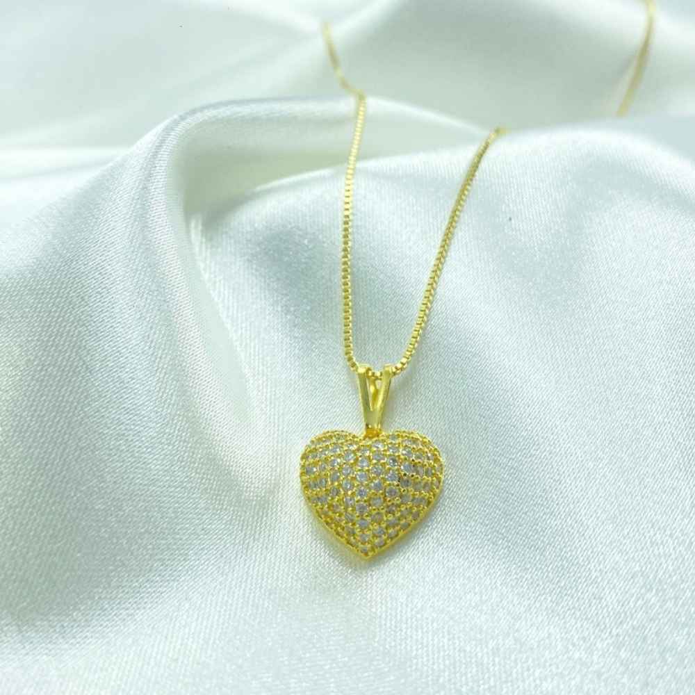 COLAR CORA��O CRAVEJADO - ELEG�NCIA E AMOR 