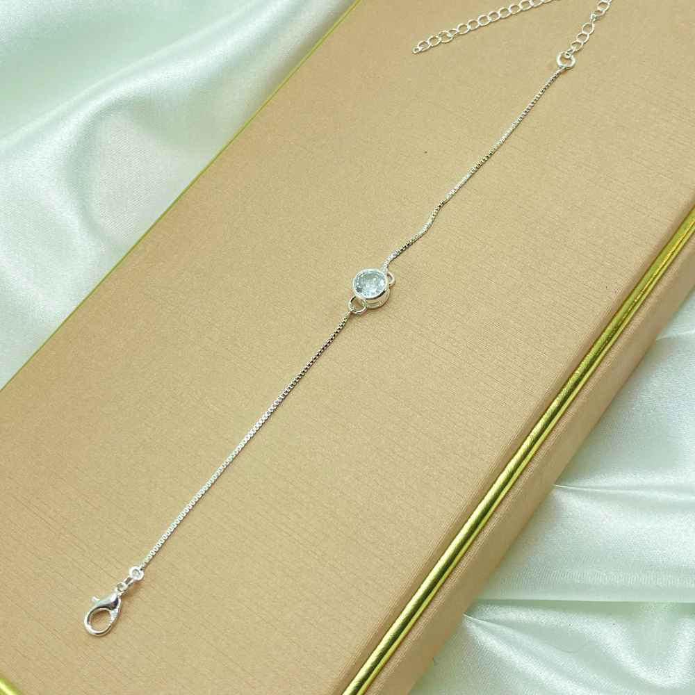 PULSEIRA BRILHO CRISTALINO PRATEADO FOLHEADO - COM BRINDE 