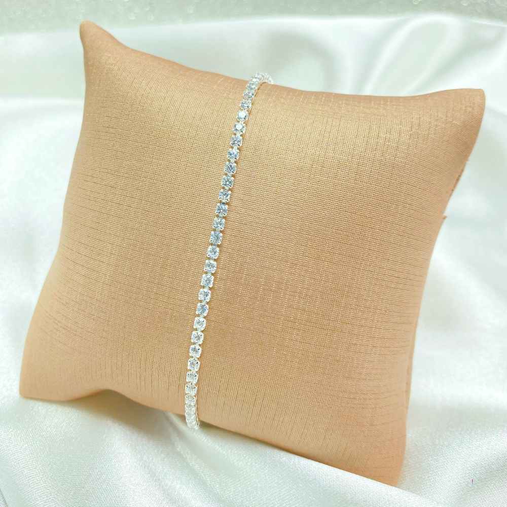 PULSEIRA RIVIERA DELICADA  PRATEADO FOLHEADO - COM BRINDE