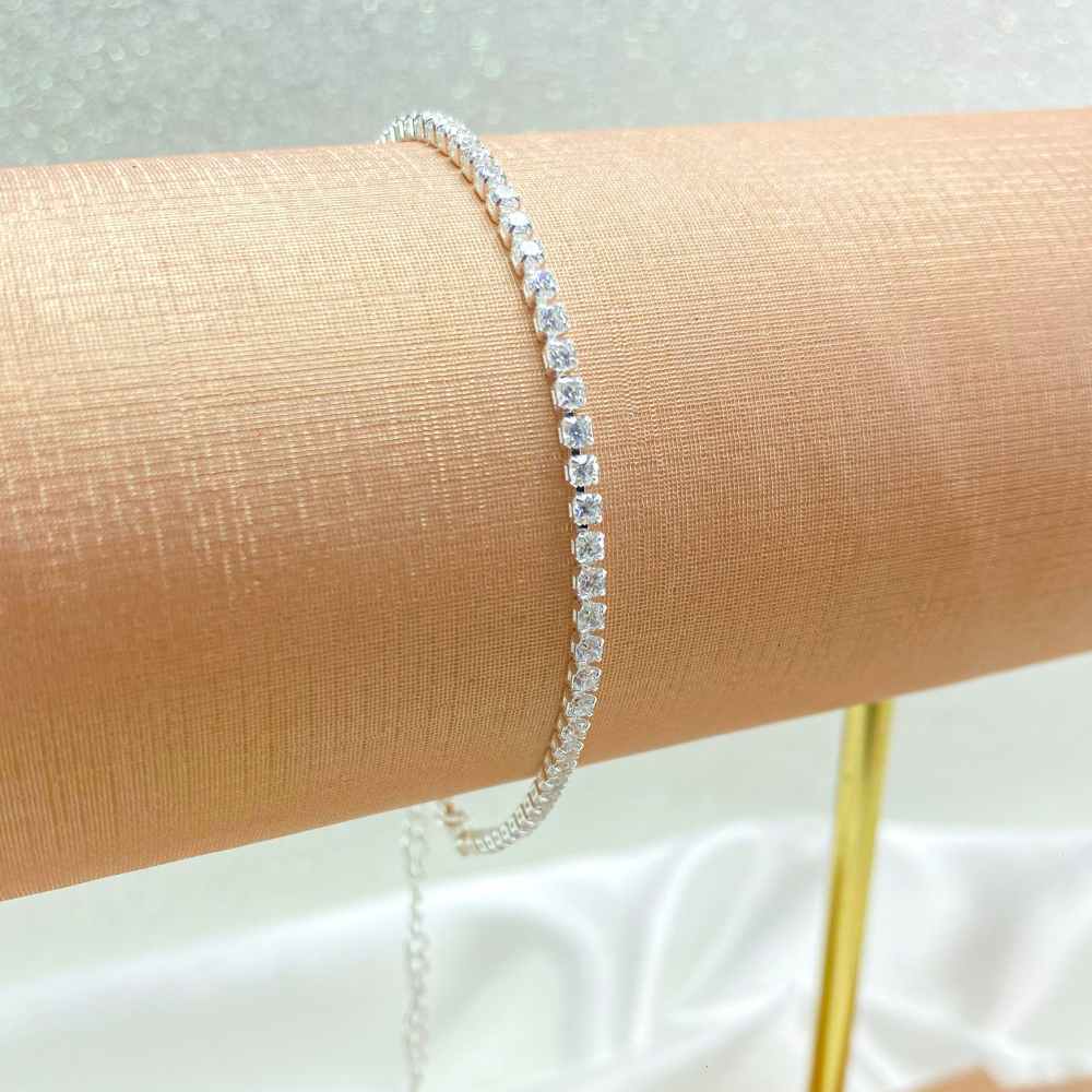 PULSEIRA RIVIERA DELICADA  PRATEADO FOLHEADO - COM BRINDE