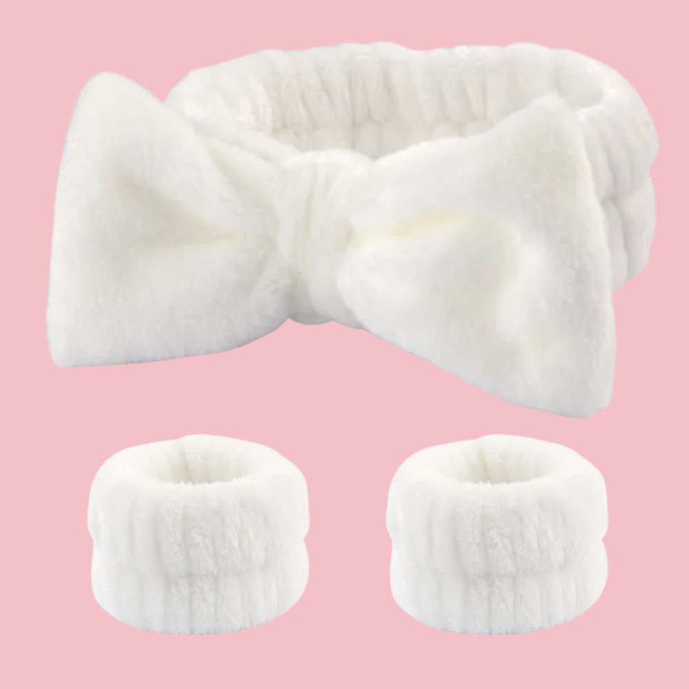 KIT FAIXA DE CABELO E PULSO PARA SKINCARE