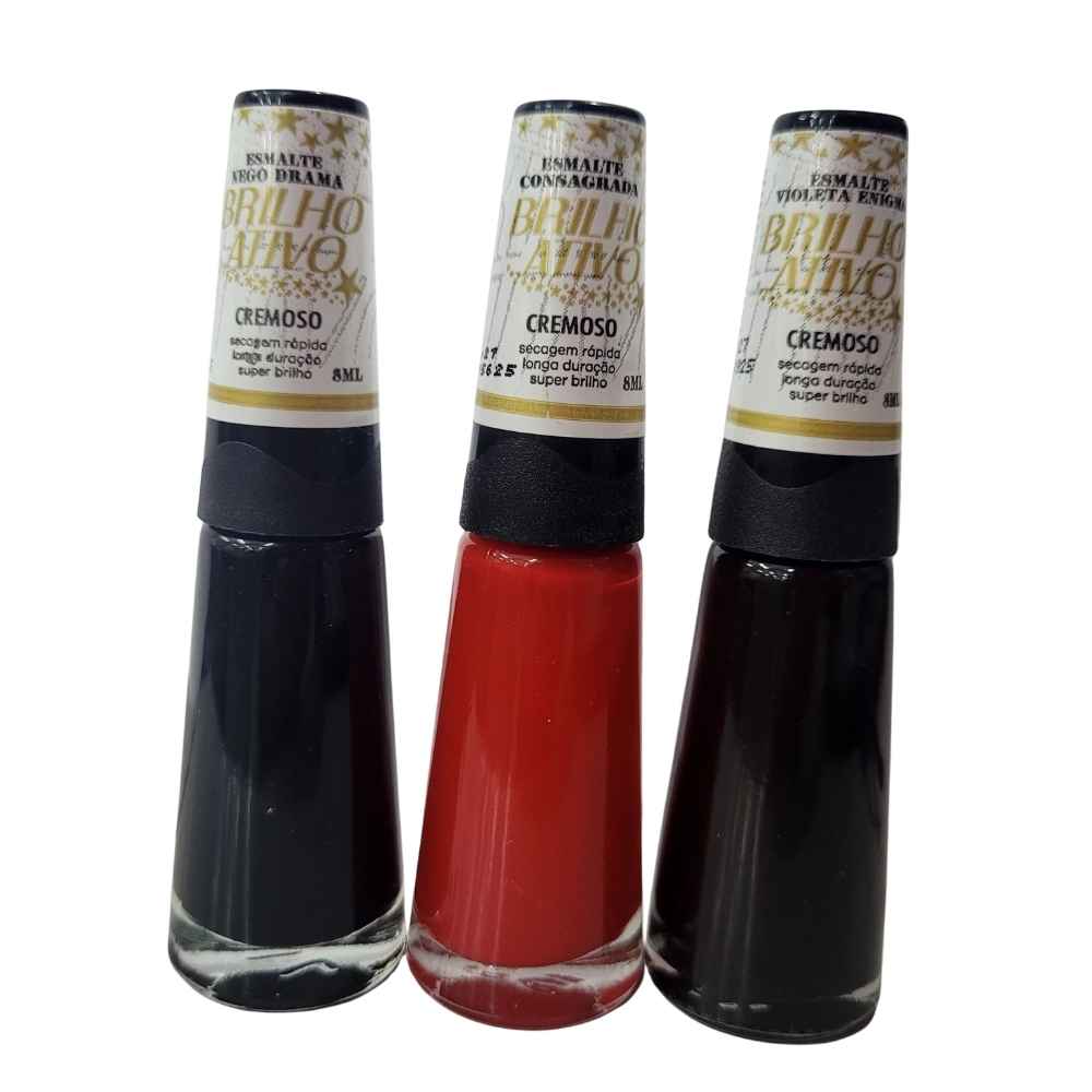 KIT 3 ESMALTES BRILHO ATIVO 03