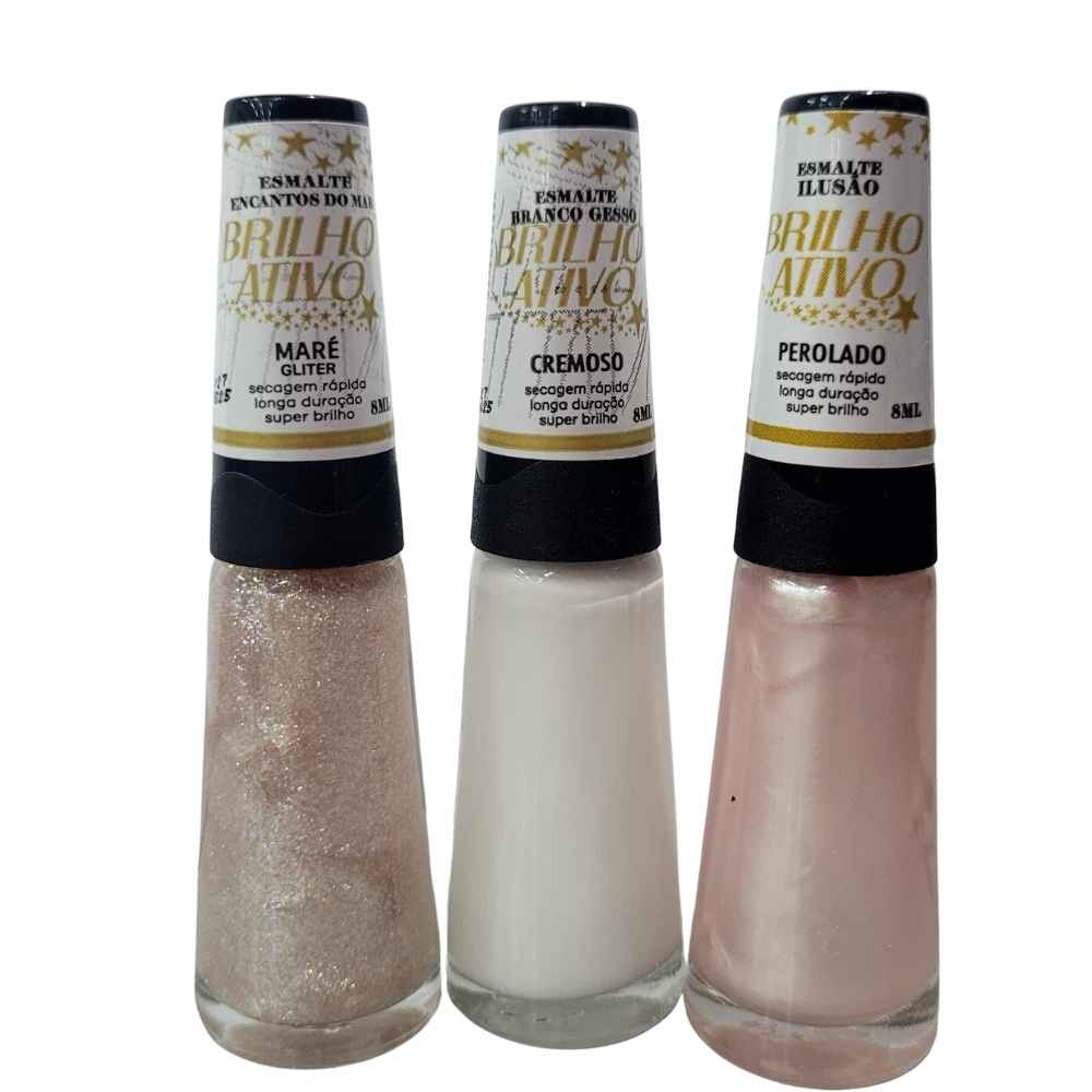 KIT 3 ESMALTES BRILHO ATIVO 05