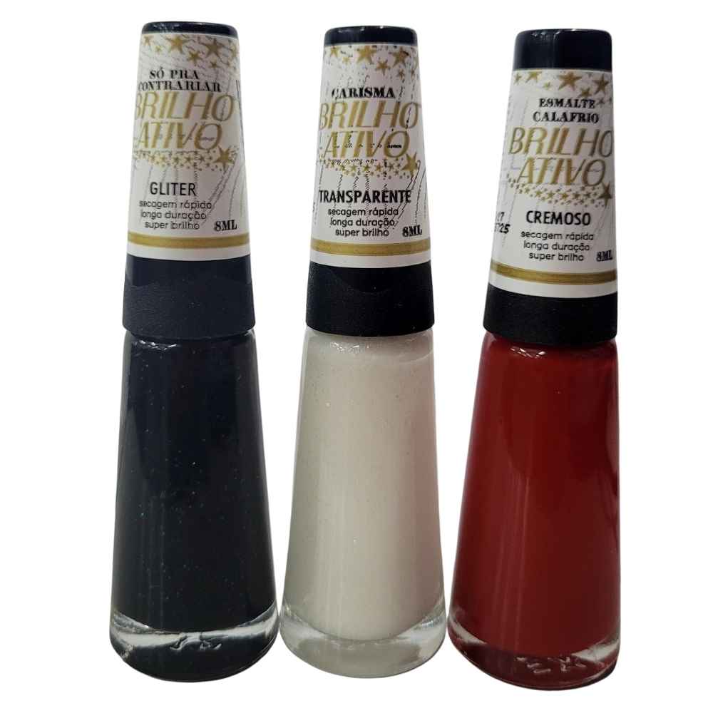 KIT 3 ESMALTES BRILHO ATIVO 09
