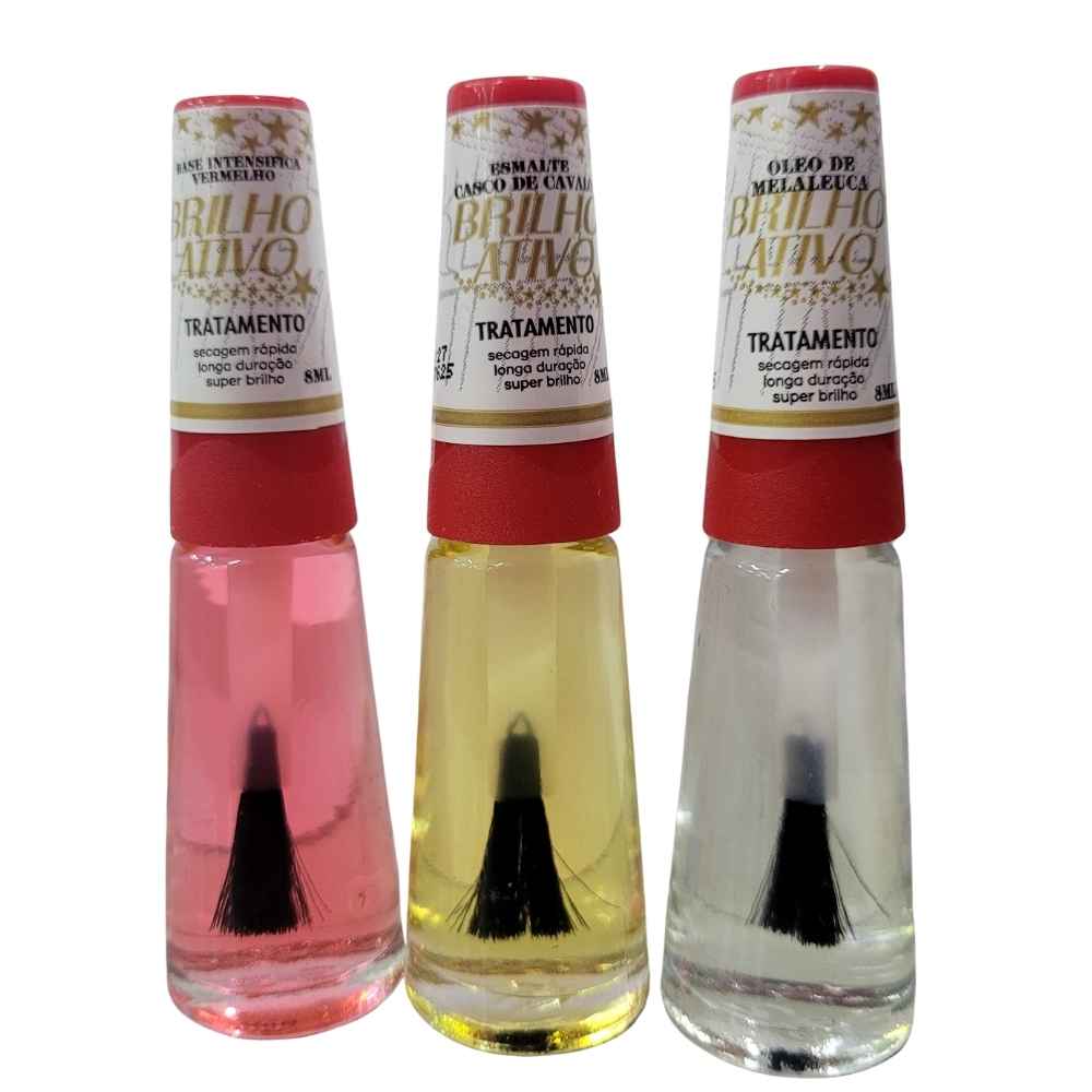 KIT 3 ESMALTES DE TRATAMENTE BRILHO ATIVO 03