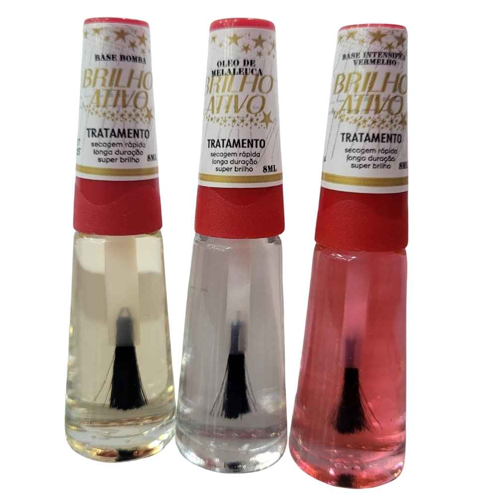 KIT 3 ESMALTES DE TRATAMENTO BRILHO ATIVO 02