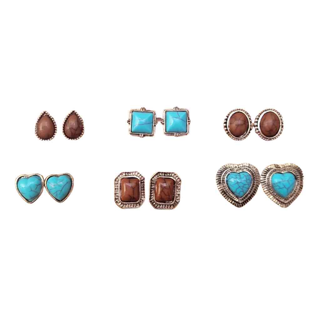 KIT BRINCOS BOHO PEDRAS NATURAIS 