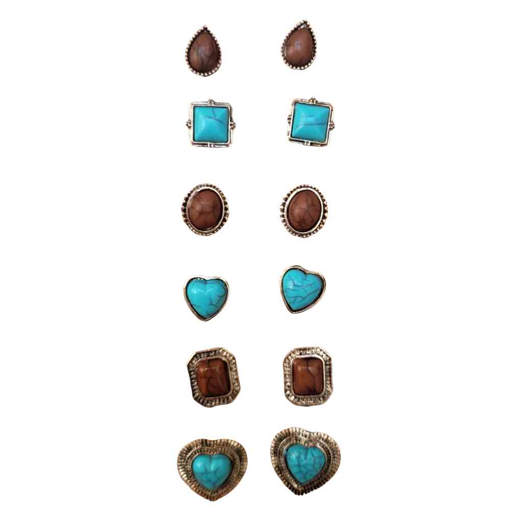 KIT BRINCOS BOHO PEDRAS NATURAIS 