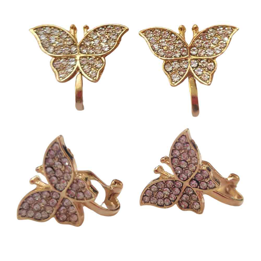 BRINCO DE PRESS�O DE BORBOLETA DOURADA