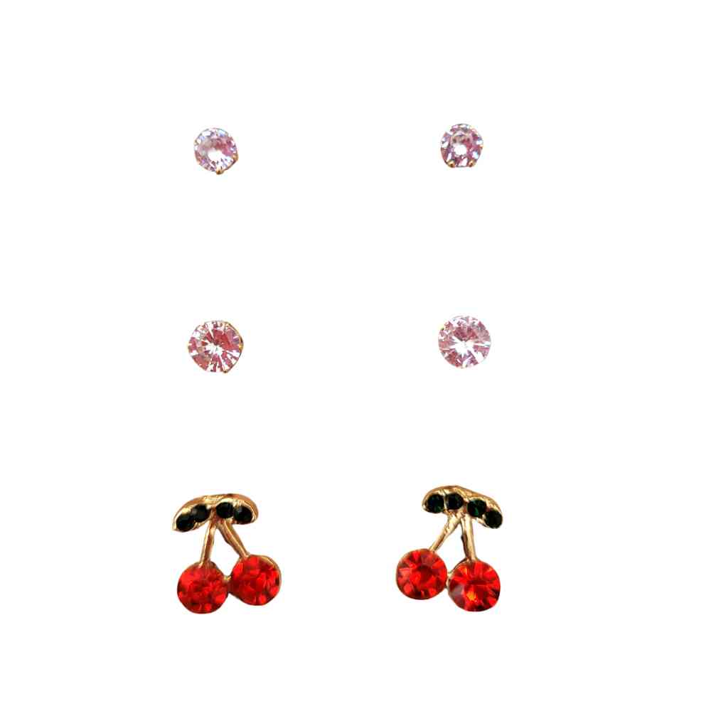 KIT BRINCOS DELICADOS - PONTO DE LUZ E CEREJINHA 