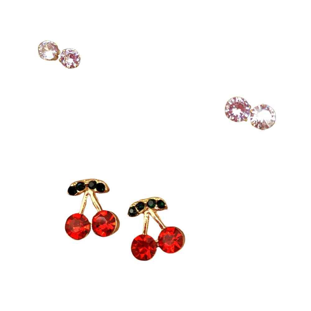 KIT BRINCOS DELICADOS - PONTO DE LUZ E CEREJINHA 