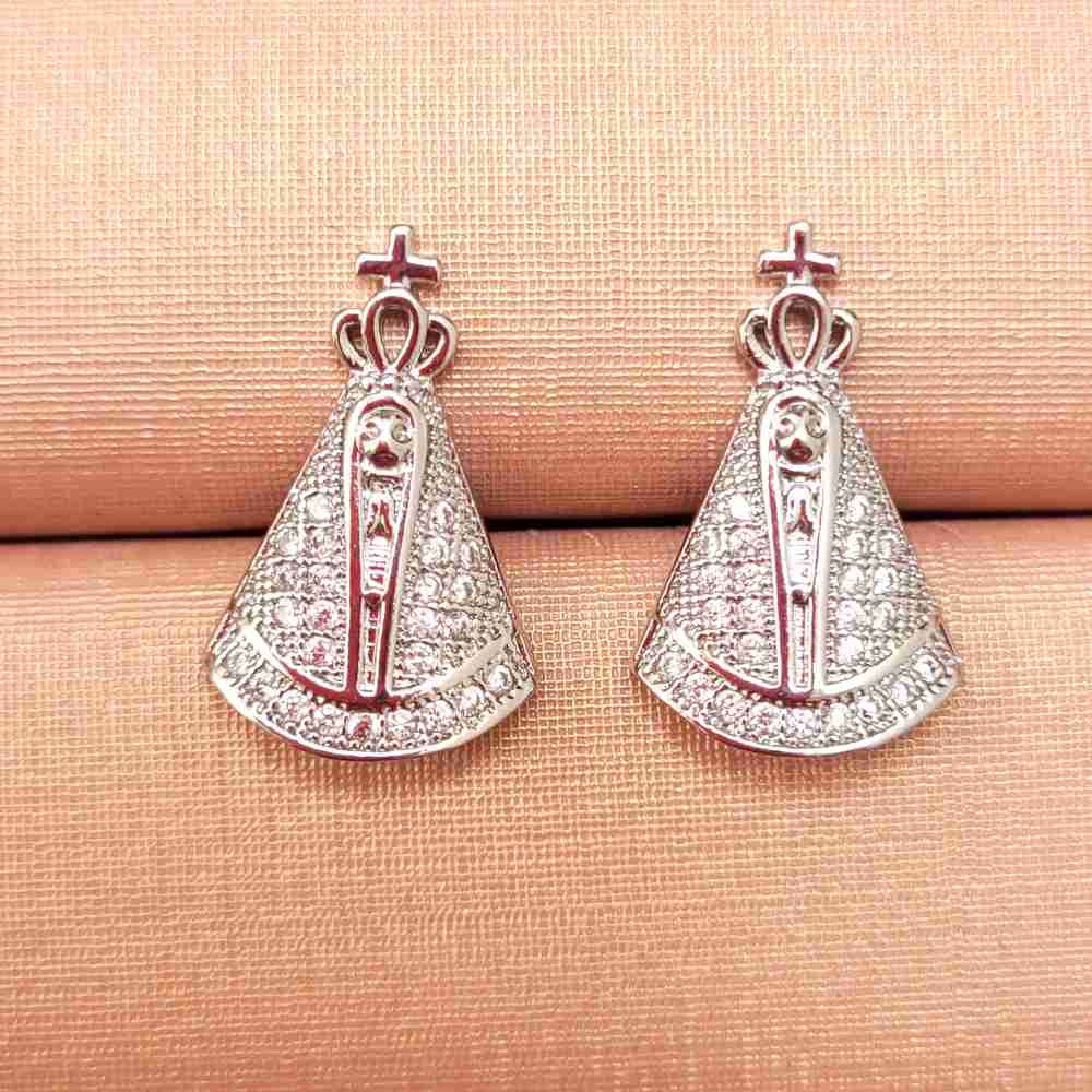BRINCO NOSSA SENHORA APARECIDA COM STRASS