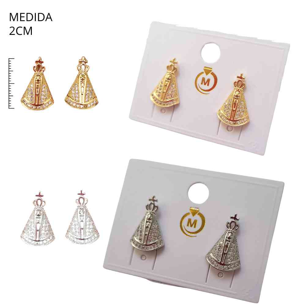 BRINCO NOSSA SENHORA APARECIDA COM STRASS