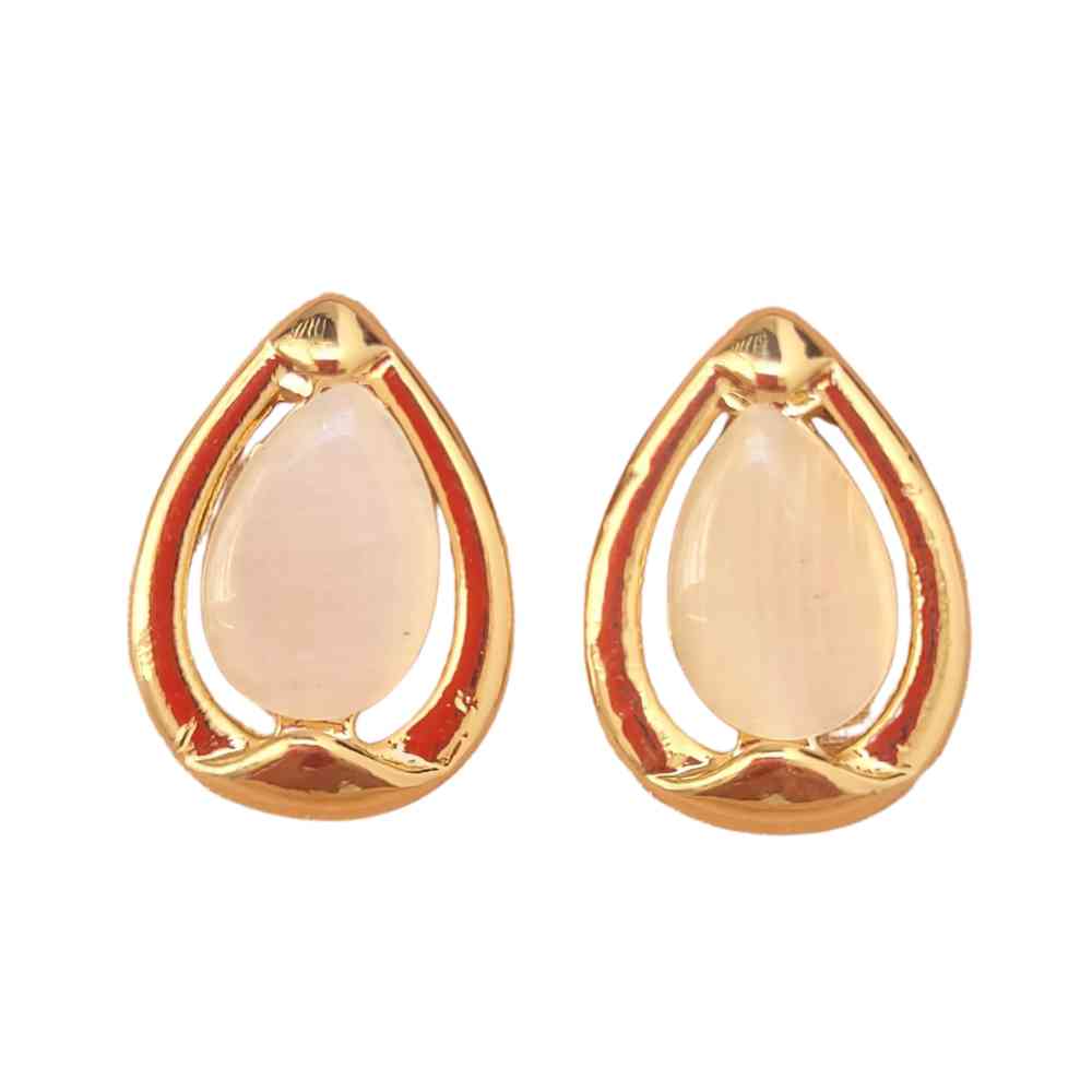 BRINCO GOTA BRANCA COM DOURADO 